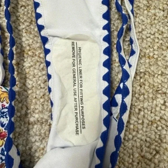 NWT BIKINX Matching Top and Bottom Bikini Set Blue Paisley Print Size Large - Picture 3 of 6